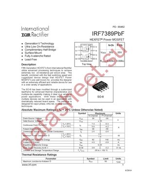 IRF7389PBF datasheet  